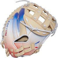 Easton ColorSplash 2.0 34in Fastpitch Softball Catcher's Mitt (PCFPCM34C), Camel/Red