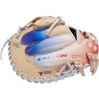 Easton ColorSplash 2.0 34in Fastpitch Softball Catcher's Mitt (PCFPCM34C), Camel/Red