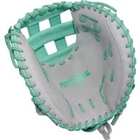 Easton ColorSplash 2.0 34in Fastpitch Softball Catcher's Mitt (PCFPCM34C), Grey/Mint