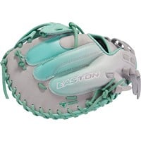 Easton ColorSplash 2.0 34in Fastpitch Softball Catcher's Mitt (PCFPCM34C), Grey/Mint