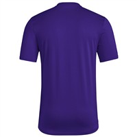adidas Men's Short Sleeve Pregame Baeball Shirt, Purple