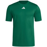 adidas Men's Short Sleeve Pregame Baeball Shirt, Dark Green