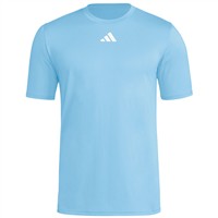 adidas Men's Short Sleeve Pregame Baeball Shirt, Light Blue
