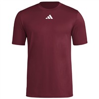 adidas Men's Short Sleeve Pregame Baeball Shirt, Maroon