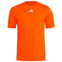 adidas Men's Short Sleeve Pregame Baeball Shirt, Orange