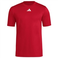 adidas Men's Short Sleeve Pregame Baeball Shirt, Red