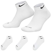 NIKE EveryDay Plus Cushioned Baseball and Softball Low Socks 3 Pack, White