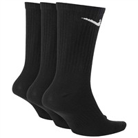 NIKE EveryDay Plus Cushioned Baseball and Softball Crew Socks 3 Pack, Black