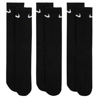 NIKE EveryDay Plus Cushioned Baseball and Softball Crew Socks 3 Pack, Black