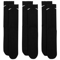 NIKE EveryDay Plus Cushioned Baseball and Softball Crew Socks 3 Pack, Black