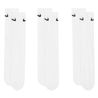NIKE EveryDay Plus Cushioned Baseball and Softball Crew Socks 3 Pack, White