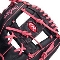 Rawlings Exclusive Youth Select Series 11.5in Baseball Glove (SS1150BP), Black/Pink
