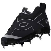 Under Armour Mens Yard ICON MT Metal Low Baseball Cleats, Black