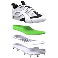 Under Armour Mens Yard ICON MT Metal Low Baseball Cleats, White