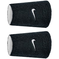 NIKE Swoosh Classic Reversible Doublewide Wristbands (2 Pack), Black/White/Black