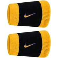 NIKE Swoosh Classic Doublewide Wristbands (2 Pack), Black/Purple