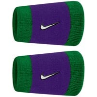 NIKE Swoosh Classic Doublewide Wristbands (2 Pack), Green/White