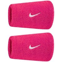 NIKE Swoosh Classic Doublewide Wristbands (2 Pack), Pink/White