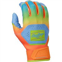 Rawlings Workhorse Fun Burst Limited Edition Batting Gloves, Blue/Orange