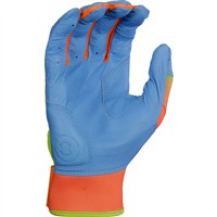 Rawlings Workhorse Fun Burst Limited Edition Batting Gloves, Blue/Orange