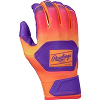 Rawlings Workhorse Fun Burst Limited Edition Batting Gloves, Purple/Orange