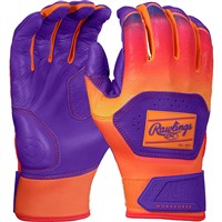 Rawlings Workhorse Fun Burst Limited Edition Batting Gloves, Purple/Orange