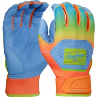 Rawlings Youth Workhorse Fun Burst Limited Edition Batting Gloves, Blue/Orange