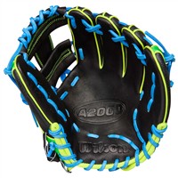 Wilson A2000 PF88 Pedroia Fit SuperSkin 11.25IN Baseball Glove (WBW10346211, Black/Green