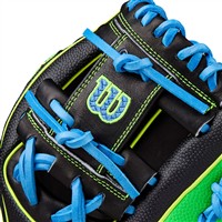 Wilson A2000 PF88 Pedroia Fit SuperSkin 11.25IN Baseball Glove (WBW10346211, Black/Green