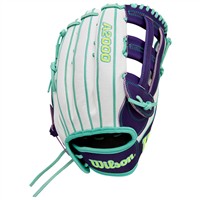 Wilson A2000 FP50SS SuperSkin 12.25IN Fastpitch Softball Glove (WBW10348912, Purple/White