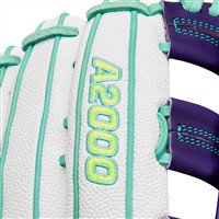 Wilson A2000 FP50SS SuperSkin 12.25IN Fastpitch Softball Glove (WBW10348912, Purple/White