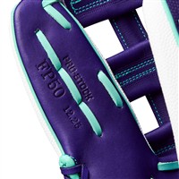 Wilson A2000 FP50SS SuperSkin 12.25IN Fastpitch Softball Glove (WBW10348912, Purple/White