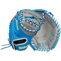 Wilson A2000 FPCM23 34IN Fastpitch Softball Catchers Glove (WBW10349134), Blue/Grey
