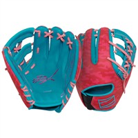 Rawlings LE REV1X Electric Unicorn 11.5in Baseball Glove (REV204-32TE), Pink/Blue
