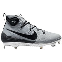 NIKE Men's Alpha Huarache NXT Metal Baseball Cleats, Silver/Black