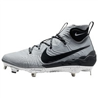 NIKE Men's Alpha Huarache NXT Metal Baseball Cleats, Silver/Black