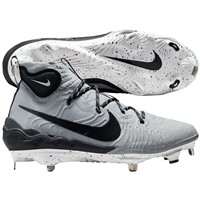 NIKE Men's Alpha Huarache NXT Metal Baseball Cleats, Silver/Black