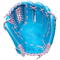 Wilson A2000 D25 12.25IN Baseball Glove (WBW1039381225), Blue/Pink