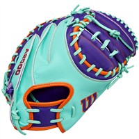 Wilson A2000 SuperSkin CM33 33IN Baseball Catchers Glove (WBW10394233), Purple/Orange