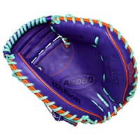 Wilson A2000 SuperSkin CM33 33IN Baseball Catchers Glove (WBW10394233), Purple/Orange