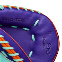 Wilson A2000 SuperSkin CM33 33IN Baseball Catchers Glove (WBW10394233), Purple/Orange