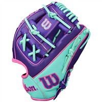 Wilson A2000 SuperSkin DP15 11.5IN Baseball Glove (WBW103941115), Purple/Pink