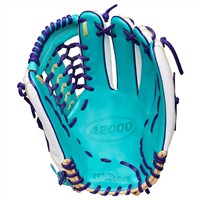 Wilson A2000 SuperSkin T125 12.5IN Fastpitch Glove (WBW103947125), Teal/White