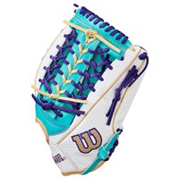 Wilson A2000 SuperSkin T125 12.5IN Fastpitch Glove (WBW103947125), Teal/White