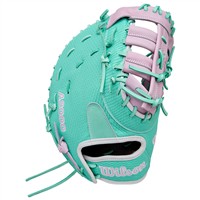 Wilson A2000 SuperSkin FP1B 12.5IN 1st Base Fastpitch Glove (WBW103949125), Purple/White