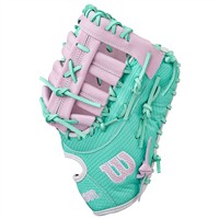 Wilson A2000 SuperSkin FP1B 12.5IN 1st Base Fastpitch Glove (WBW103949125), Purple/White