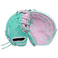 Wilson A2000 SuperSkin FP1B 12.5IN 1st Base Fastpitch Glove (WBW103949125), Purple/White