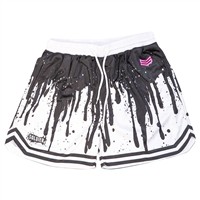 Soldier Men's Drip Shorts, White/Black
