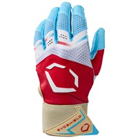 Evoshield Youth X SRZ Carbyne Limited Edition Bating Gloves w Strap, Red/White/Blue
