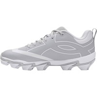 Under Armour Mens Leadoff ICON Low Molded Baseball Cleats, Grey/White